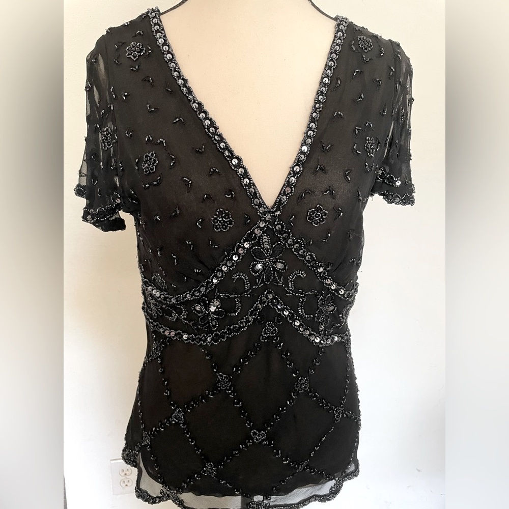 Black Papell Boutique Evening Top